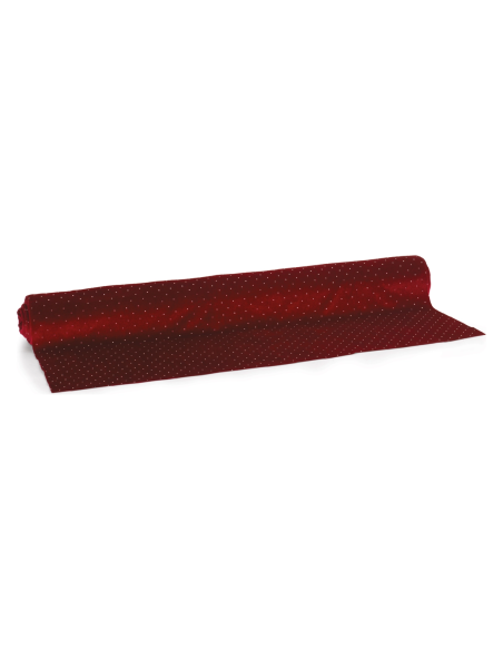 Rotolo velluto bordeaux con strass 70 x 500 cm
