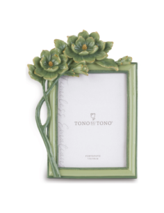 Portafoto fiori verdi e oro 19 x 26