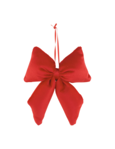 Fiocco velluto rosso da appendere 12 x 15 cm