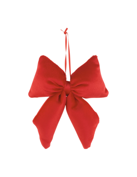 Fiocco velluto rosso da appendere 12 x 15 cm