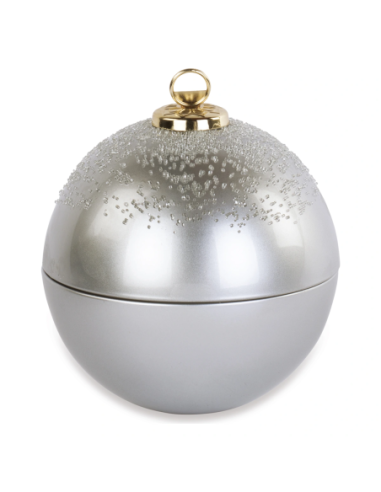 Candela profumata Cashmere Cinnamon in sfera di vetro argento Ø 17
