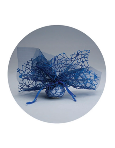 Doppio velo polycotton e velo fata Blu 25x25 cm