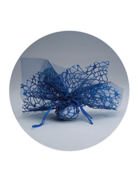 Doppio velo polycotton e velo fata Blu 25x25 cm