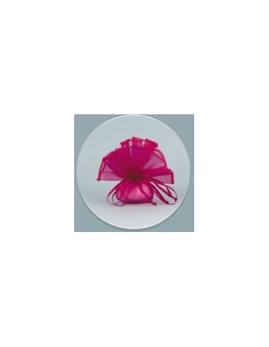 Fazzoletto doppio velo con tirante Fuxia diametro 24 cm