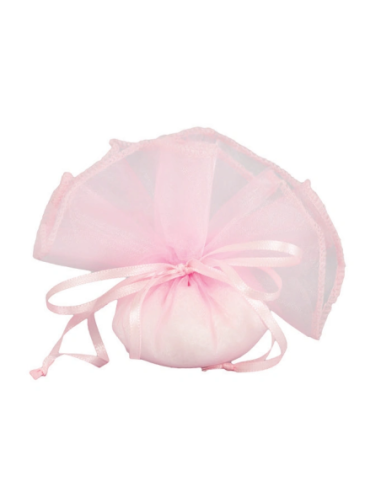 Fazzoletto doppio velo con tirante Rosa diametro 24 cm