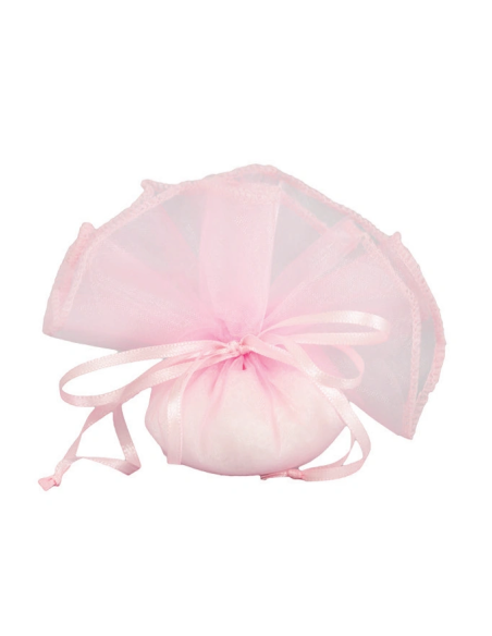 Fazzoletto doppio velo con tirante Rosa diametro 24 cm