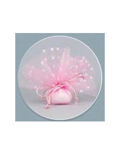 Fazzoletto a pois con tirante Rosa diametro 30 cm