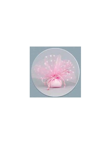 Fazzoletto a pois con tirante Rosa diametro 30 cm