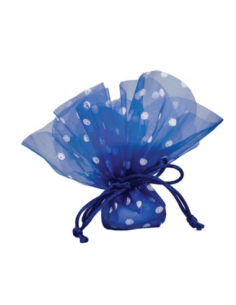 Fazzoletto a pois con tirante Blu royal diametro 30 cm
