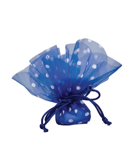 Fazzoletto a pois con tirante Blu royal diametro 30 cm