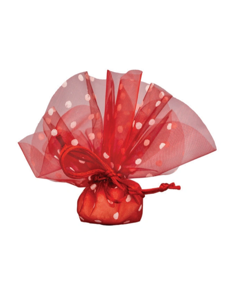 Fazzoletto a pois con tirante Rosso diametro 30 cm