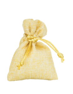 Sacchetto in stoffa con tirante Beige 8x10 cm