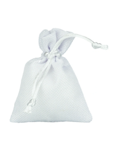 Sacchetto in stoffa con tirante Bianco 8x10 cm