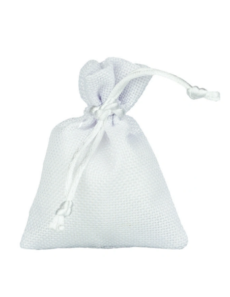Sacchetto in stoffa con tirante Bianco 8x10 cm