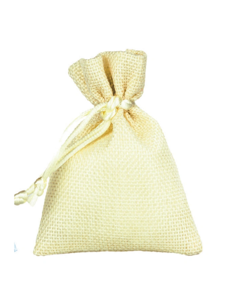 Sacchetto in stoffa con tirante Crema 8x10 cm
