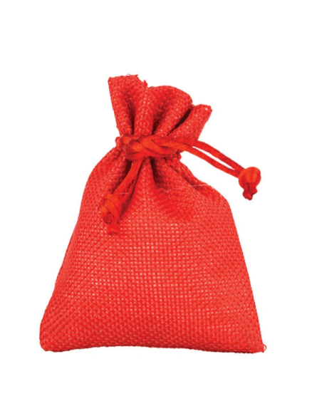 Sacchetto in stoffa con tirante Rosso 8x10 cm