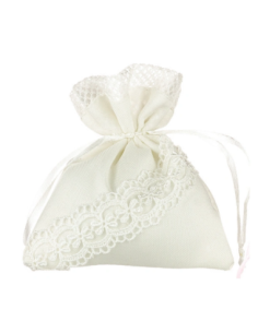 Sacchetto con merletto Bianco 10x10 cm