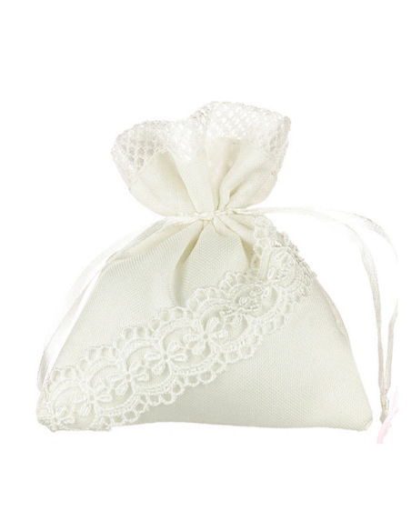 Sacchetto con merletto Bianco 10x10 cm