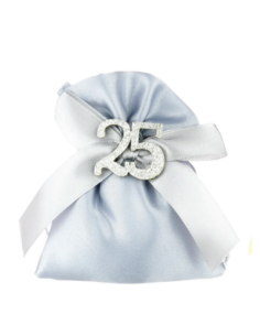 Sacchetto anniversario 25 anni Argento 10x12 cm