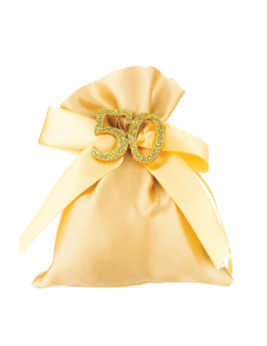 Sacchetto anniversario 50 anni Oro 10x12 cm