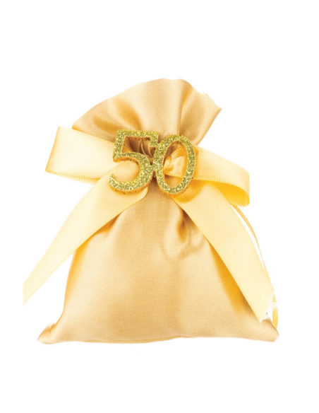 Sacchetto anniversario 50 anni Oro 10x12 cm