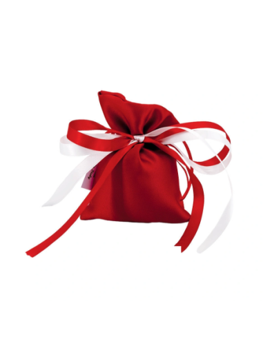 Sacchetto in raso con fiocco Rosso 10x14 cm