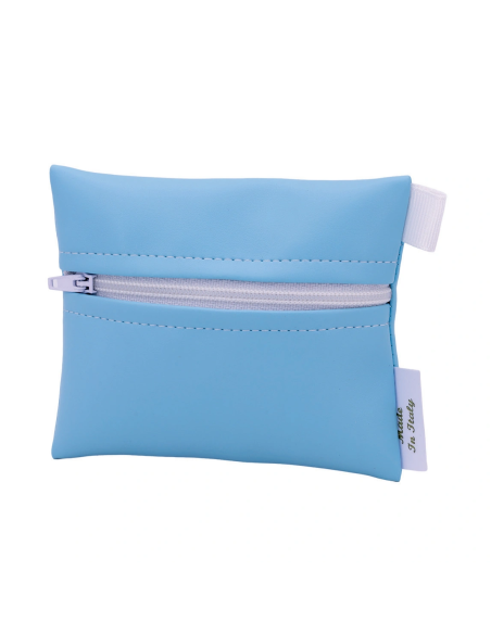 Bustina con zip Celeste 8