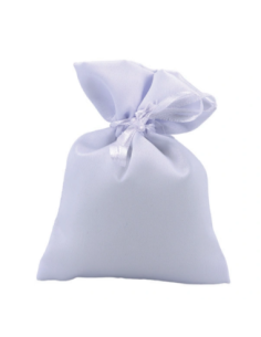 Sacchetto in raso con tirante Bianco 10x11 cm