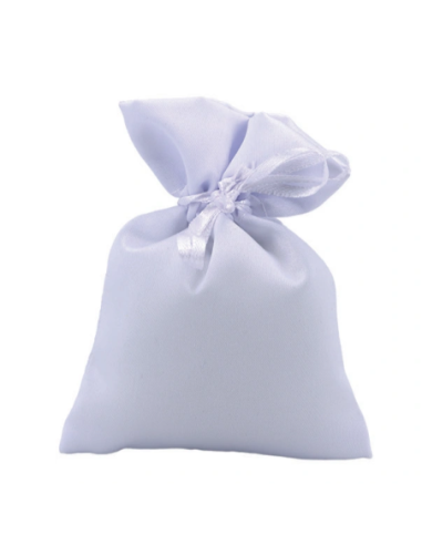 Sacchetto in raso con tirante Bianco 10x11 cm