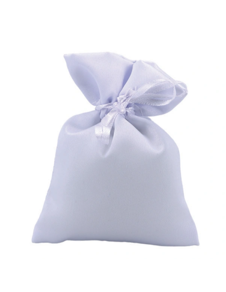 Sacchetto in raso con tirante Bianco 10x11 cm