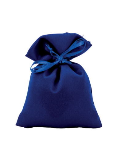 Sacchetto in raso con tirante Blu 10x11 cm