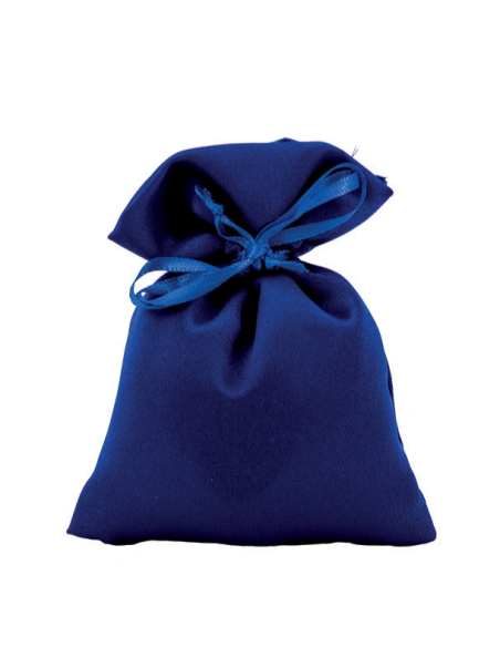Sacchetto in raso con tirante Blu 10x11 cm