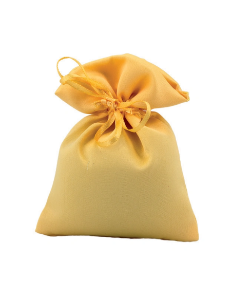 Sacchetto in raso con tirante Giallo 10x11 cm