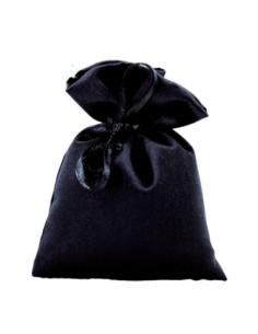 Sacchetto in raso con tirante Nero 10x11 cm