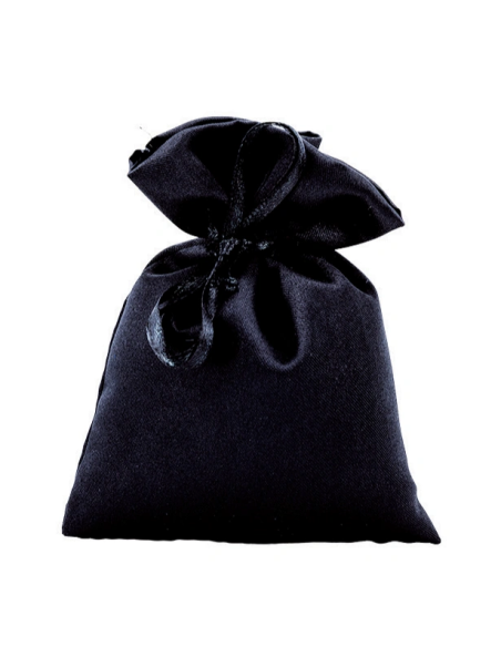 Sacchetto in raso con tirante Nero 10x11 cm