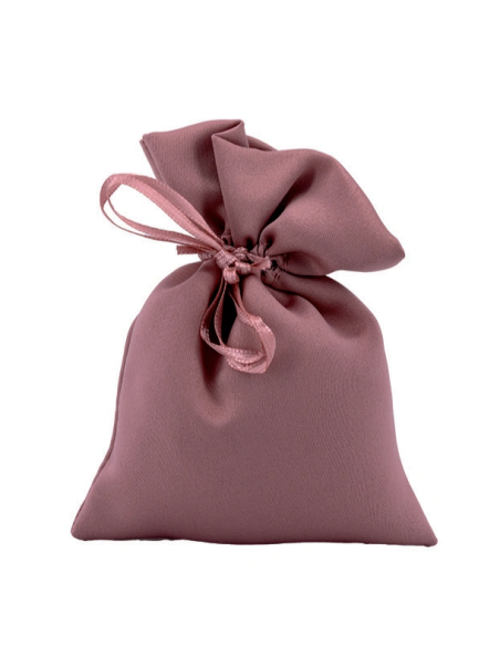 Sacchetto in raso con tirante Rosa antico 10x11 cm