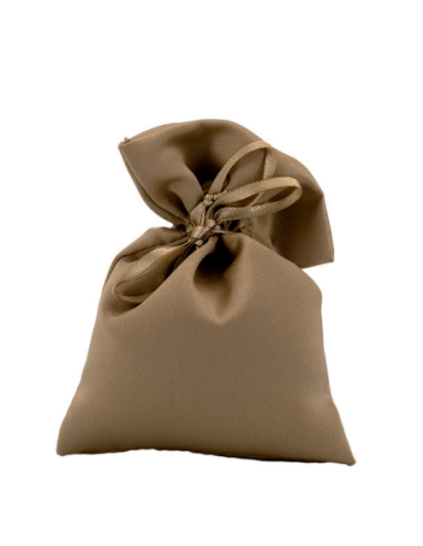 Sacchetto in raso con tirante Oro 10x11 cm