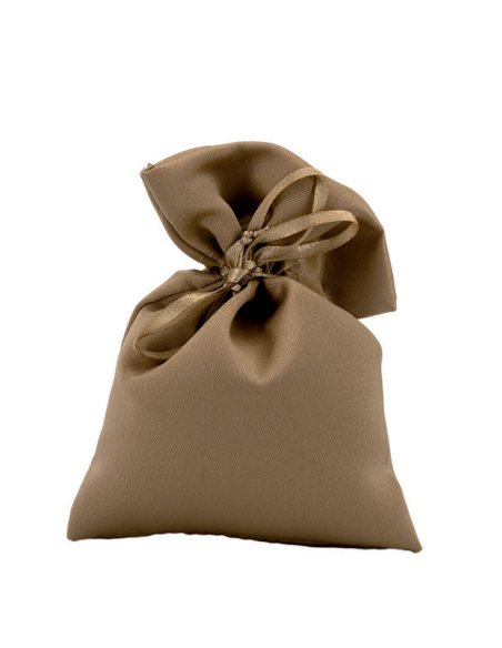 Sacchetto in raso con tirante Oro 10x11 cm