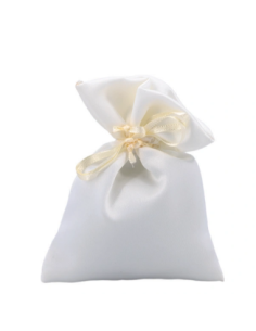 Sacchetto in raso con tirante Panna 10x11 cm