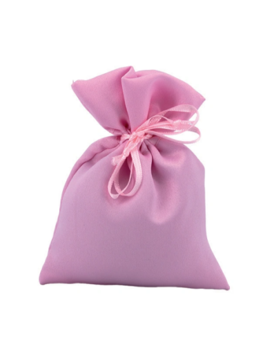 Sacchetto in raso con tirante Rosa 10x11 cm