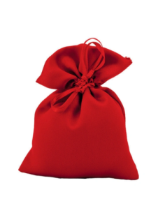 Sacchetto in raso con tirante Rosso 10x11 cm