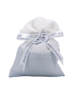 Sacchetto in lurex anniversario 25 anni Argento 10x14 cm