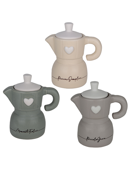 Zuccheriera Moka Arys Cuore in porcellana h 11 cm - Bomboniera Matrimonio | G3S