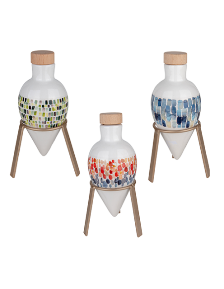 Oliera Colore Goccia con stand in porcellana h 16 cm 120 ml - Bomboniera Matrimonio | G3S