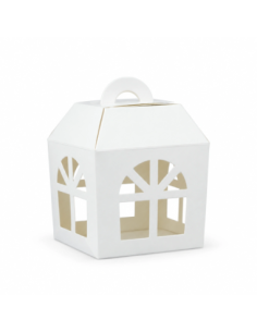 Scatola lanterna in cartone 5x5x5 cm - bianco