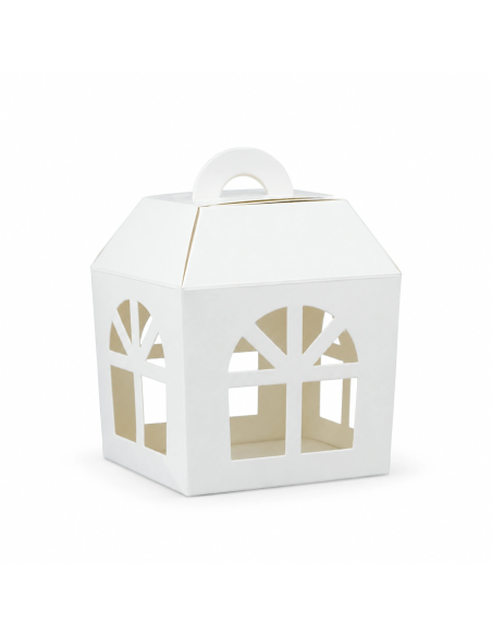 Scatola lanterna in cartone 5x5x5 cm - bianco