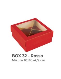 Scatola fondo e coperchio con finestra trasparente 10x10x4