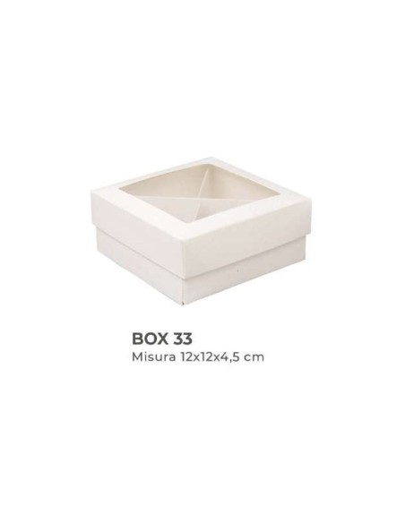 Scatola fondo e coperchio con finestra trasparente 12x12x4