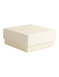 Scatola fondo e coperchio in cartone 10x10x5 cm - crema