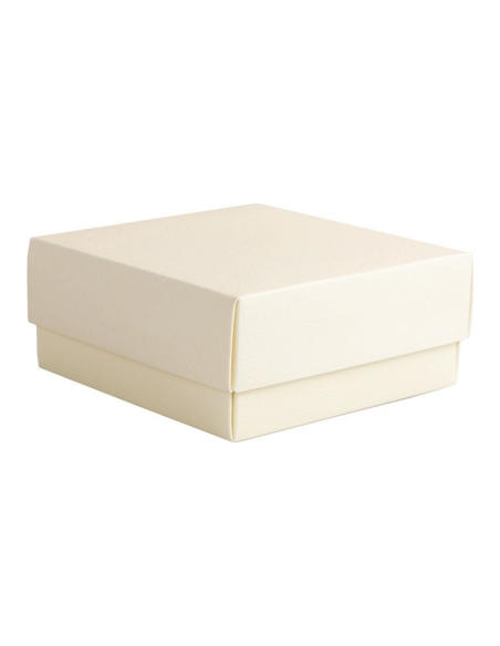 Scatola fondo e coperchio in cartone 10x10x5 cm - crema
